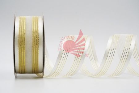 Metallic Striped Woven Ribbon